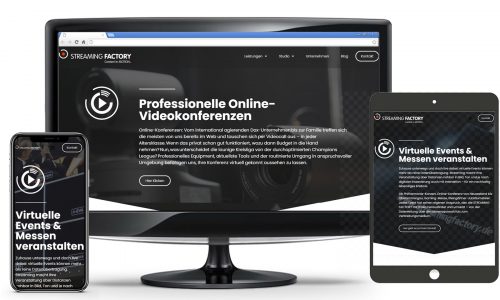 Bilder von Handy, Fernseher und iPad als Endgeräte für den Livestream